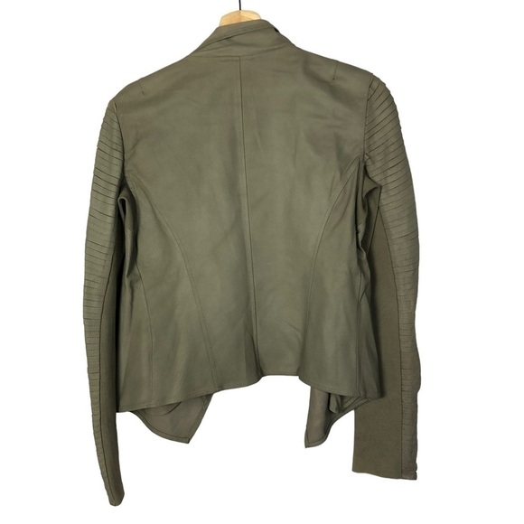 Lamarque Taupe Brenda Leather Moto Jacket S - Picture 3 of 5